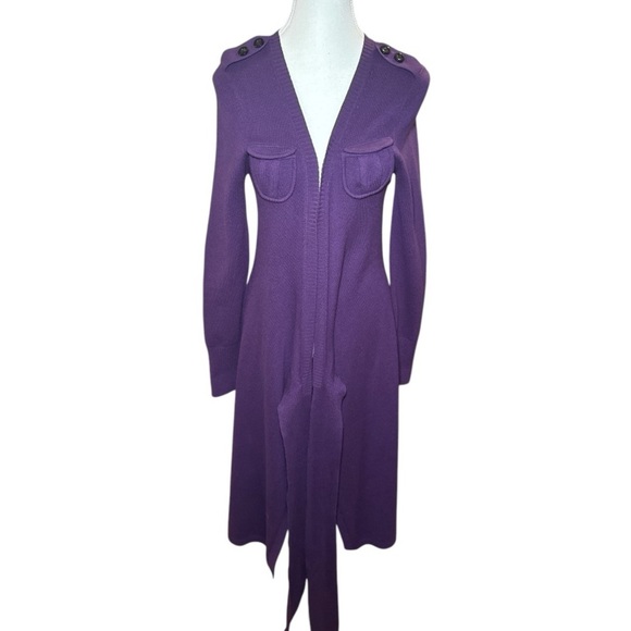 DVF Diane Von Furstenberg Grodnica Wool Cashmere Blend Wrap Dress Purple Sz S - Picture 5 of 9